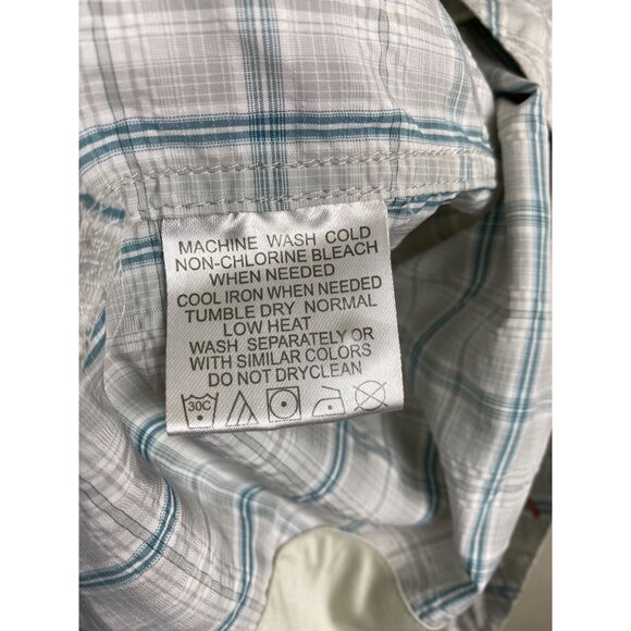 Simms Fishing Products Mens Short Sleeve Button Up Plaid Shirt size Medium Nylon - Picture 5 of 16